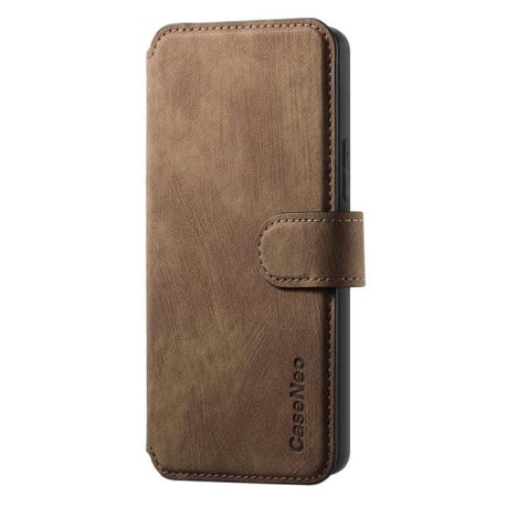 Чохол-книжка CaseNeo MagSafe RFID Anti-theft Retro Leather на OPPO Reno15 F 5G — коричневий