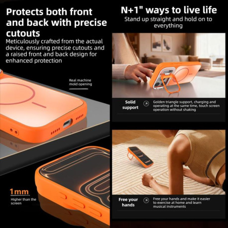 Матовый чехол AG Frosted Lens Holder MagSafe с держателем камеры и MagSafe на iPhone 15 Pro Max — королевский синий