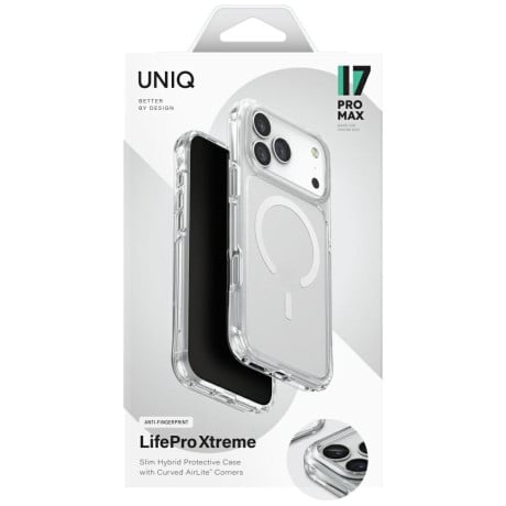 Оригінальний чохол Uniq LifePro Xtreme Magclick Charging на iPhone 17 Pro Max - Clear-Glitter