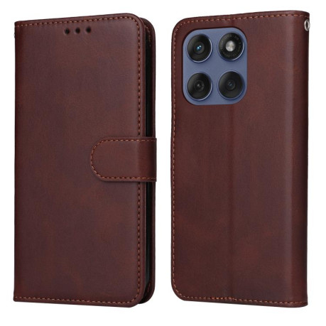 Чохол-книжка Classic Calf Texture для Motorola Edge 60 Fusion / Edge 5G 2025 - коричневий