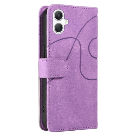 Чохол-книжка Dual-color Splicing Flip Leather на Samsung Galaxy A07 5G - фіолетовий