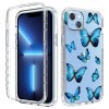 Противоударный чехол Transparent Painted для iPhone 14 Plus - Blue Butterflies