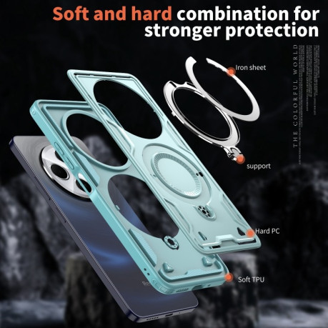 Протиударний чохол MagSafe Holder Armor PC Hybrid для Xiaomi Redmi 14C 5G - блакитний