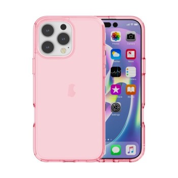 Противоударный чехол Terminator Style для iPhone 16 Pro - розовый