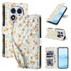 Чохол книжка Flower Pattern Buckle Leather with Lanyard з квітами та ремінцем на Xiaomi Redmi Note 15 4G / 5G /Poco M8  — синій з помаранчеві квіти