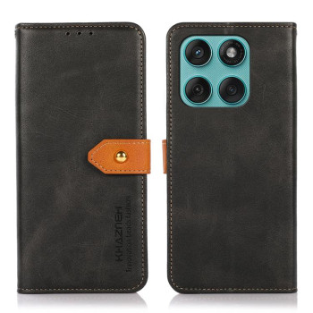 Чохол-книжка KHAZNEH Dual-Color Cowhide для Motorola Edge 60 Fusion - чорний