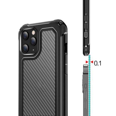 Ударозащитный чехол Transparent Carbon Fiber Texture на iPhone 12/12 Pro - зеленый