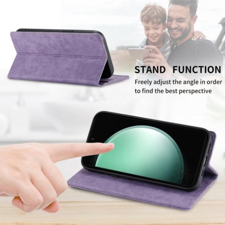 Чохол-книжка Business Solid Color із захистом від сканування RFID на Samsung Galaxy S25 FE 5G - фіолетовий