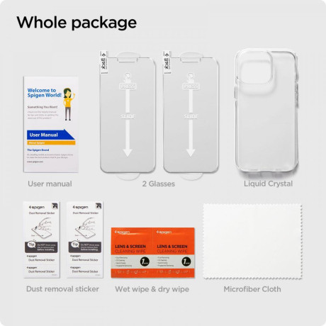 Защитный комплект SPIGEN CRYSTAL PACK для iPhone 13 Mini - Crystal Clear