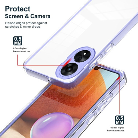 Противоударный чехол Clear Color Frame для OPPO A78 4G - фиолетовый