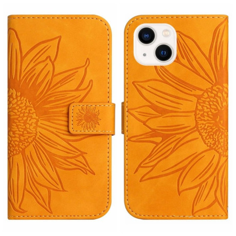 Чехол-книжка Skin Feel Sun Flower для iPhone 15 Plus - желтый
