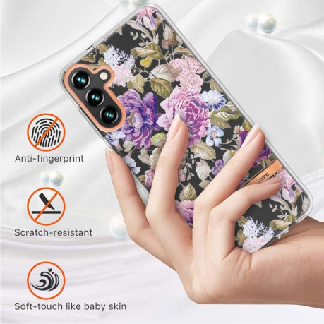 Противоударный чехол Flowers and Plants Series для Samsung Galaxy A04s/A13 5G - Purple Peony