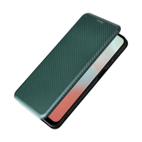 Чехол-книжка Carbon Fiber Texture на Samsung Galaxy M16 5G / F16 5G - зеленый