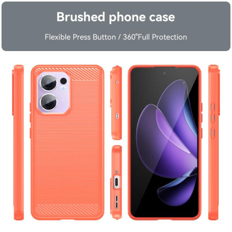 Протиударний чохол Brushed Texture Carbon Fiber на OPPO Reno13 F/Reno13 FS - червоний
