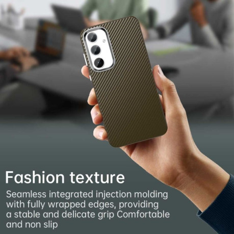 Ударозахисний чохол Carbon Fiber Series IMD  для Samsung Galaxy S25 5G - коричневий