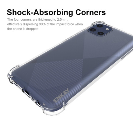 Чехол ENKAY Transparent TPU Shockproof на Samsung Galaxy A03/A04E 4G - прозрачный