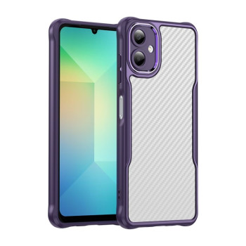 Ударозащитный чехол Carbon Fiber Texture Translucent на Samsung Galaxy A06 4G - фиолетовый