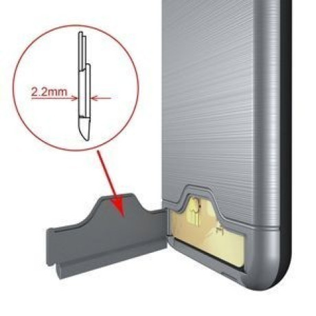 Противоударный чехол со слотом для кредитной карты на iPhone X/Xs Brushed Texture Protective Back Cover  серый