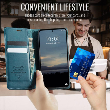 Чохол-книжка CaseMe 033 з фактурою Calf і захистом від сканування RFID на Xiaomi Poco 8 Pro/Redmi Note 15 Pro+ 5G Global 163.3mm — зелений