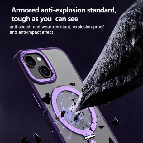 Противоударный чехол Skin Feel MagSafe Magnetic для iPhone 15 Plus - фиолетовый