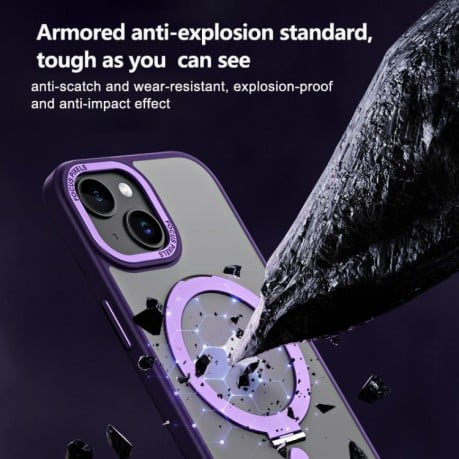 Протиударний чохол Skin Feel MagSafe Magnetic для iPhone 15 - голубой