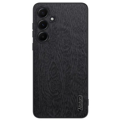 Чехол Tree Bark Leather Shockproof для Samsung Galaxy A55 - черный