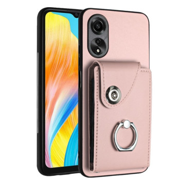 Протиударний чохол Organ Card Bag Ring Holde для OPPO A38 4G / A18 4G Global - рожевий