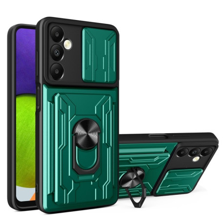 Протиударний чохол Sliding Camshield Card для Samsung Galaxy A05s - зелений
