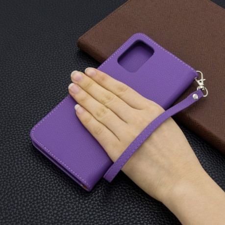 Чехол-книжка Litchi Texture Pure Color на Samsung Galaxy S20 Ultra- фиолетовый
