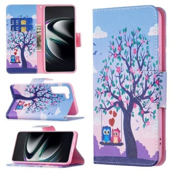 Чохол-книжка Colored Drawing Pattern для Samsung Galaxy S22 Plus 5G - Owl