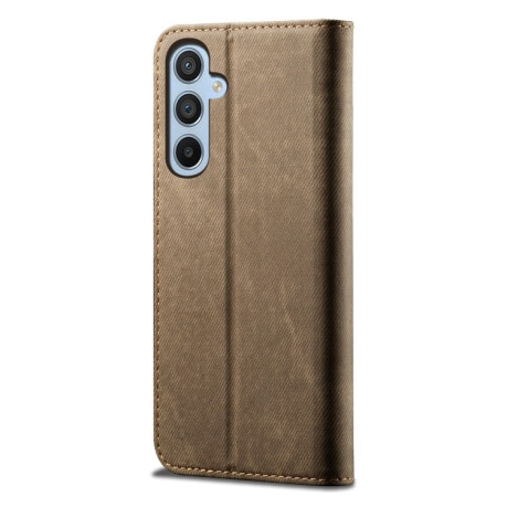 Чохол книжка Denim Texture Casual Style для Samsung Galaxy S25 5G - хакі