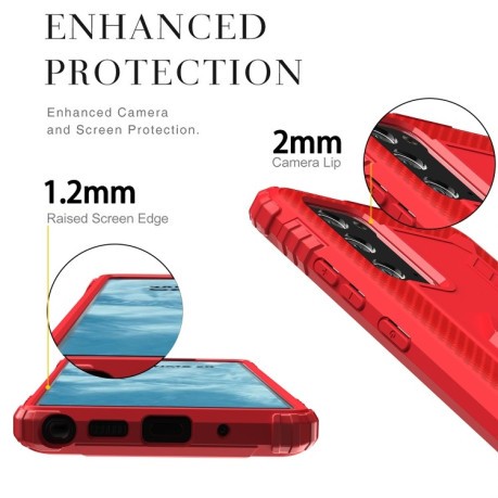 Протиударний чохол Carbon Fiber Rotating Ring Samsung Galaxy Note 20 - червоний