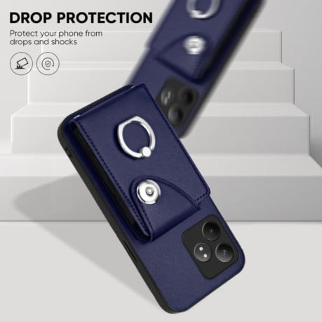 Протиударний чохол Organ Card Bag Ring Holde Realme GT Neo6 / GT 6T 5G  - синій