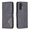 Чохол-книжка з фактурою Rhombus та магнітним хлястиком на Samsung Galaxy M55 - чорний
