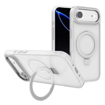 Противоударный чехол Kalebol Metal Lens Frame MagSafe Holder Frosted для iPhone Air - белый