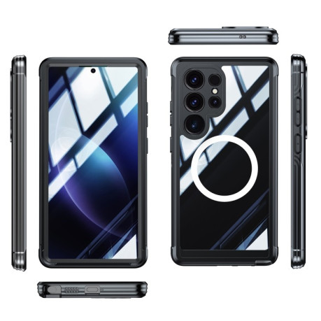Противоударный стеклянный чехол Tempered Glass MagSafe для Samsung Galaxy S25 Ultra 5G - черный