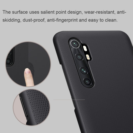 Чохол NILLKIN Frosted Shield Concave-convex на Xiaomi Mi Note 10 Lite - чорний