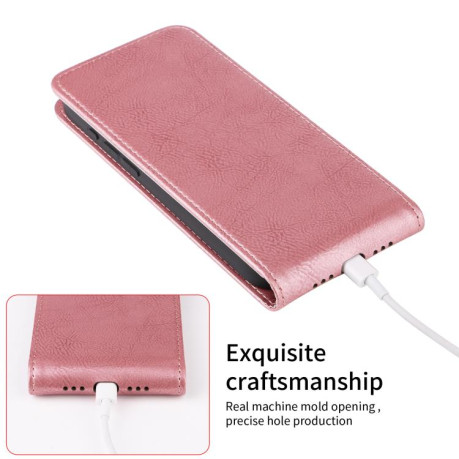 Флип-чехол Magnetic Vertical Flip Leather для OnePlus 13R/Ace 5/Ace 5 Pro - розовое золото