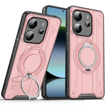 Протиударний чохол Rotating Ring Holder Magnetic MagSafe Xiaomi Redmi Note 14 4G 164.48mm - рожевий