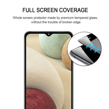Защитное стекло 3D Full Glue Full Screen на Samsung Galaxy A12/M12 - черное