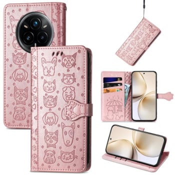 Чехол-книжка Cat and Dog для Realme 14 Pro+ - золото