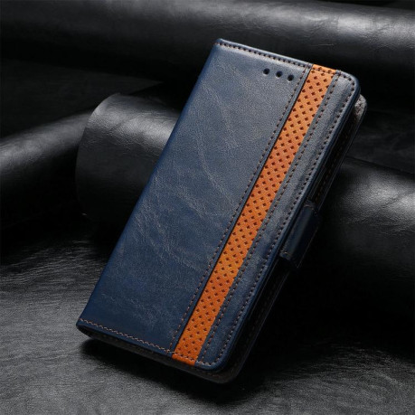 Чохол-книжка CaseNeo Splicing Dual Magnetic Buckle Leather для iPhone 16e - синій
