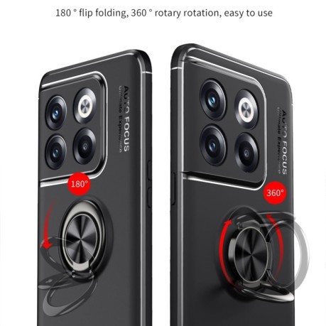 Ударозахисний чохол Metal Ring Holder 360 Degree Rotating на OnePlus 10T/Ace Pro - червоний