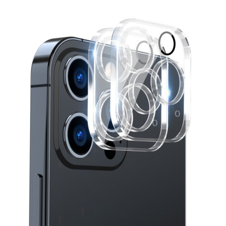 Комплект Защиты камеры ENKAY Hat-Prince 0.2mm 9H 3D Round Edge на iPhone 15 Pro / 15 Pro Max-прозрачные