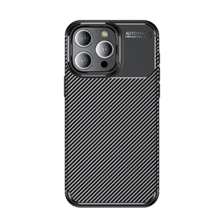Ударозащитный чехол HMC Carbon Fiber Texture на iPhone 15 Pro Max - черный