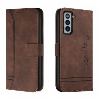 Чехол-книжка в стиле Retro мягкое покрытие Skin Feel серия Amile на Samsung Galaxy S22 Plus - кофейный