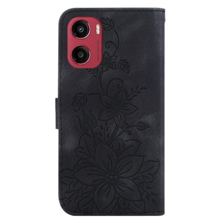 Чехол-книжка Lily Embossed Leather для Motorola Moto G05 / E15 - черный