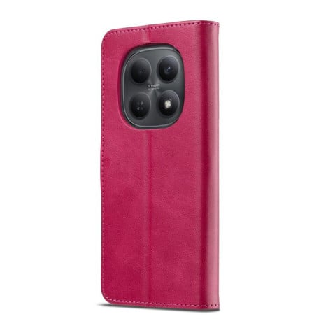 Чехол книжка LCIMEEKE Calf Texture на Xiaomi Redmi Note 15 Pro 4G Global 163.2mm — красный