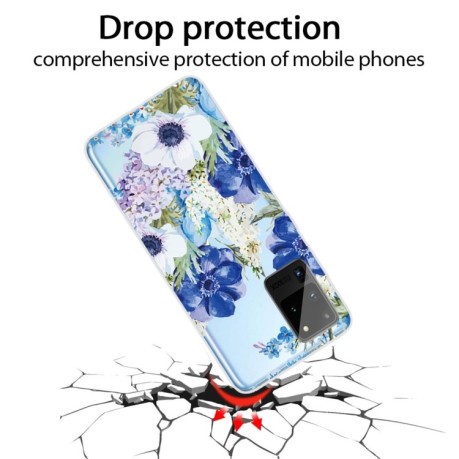 Силіконовий чохол Painted на Samsung Galaxy Note 20 - Blue White Roses
