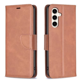Чохол-книжка Retro Lambskin Texture для Samsung Galaxy S24 FE 5G - коричневий